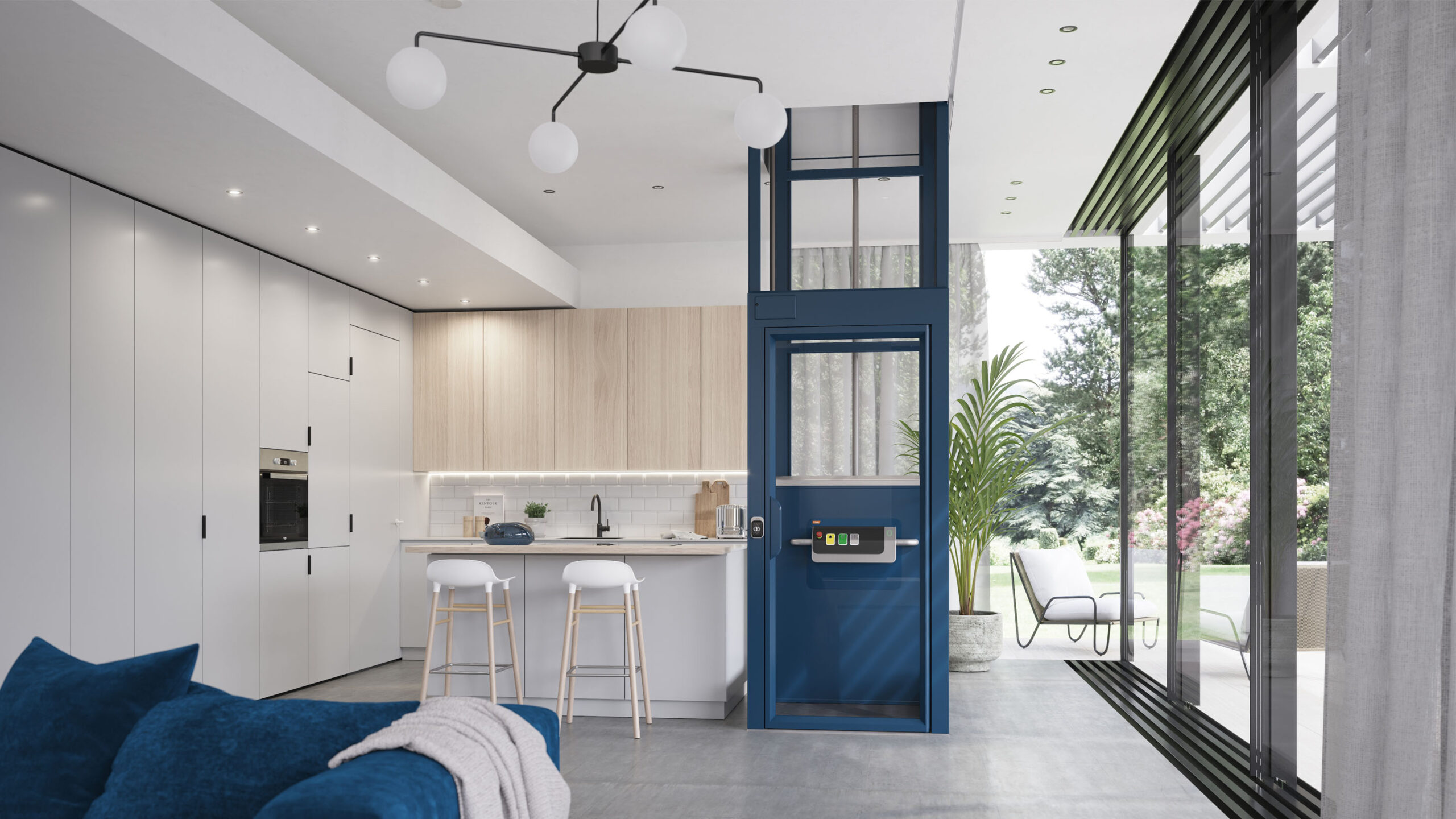 Cibes home lift in a modern residence