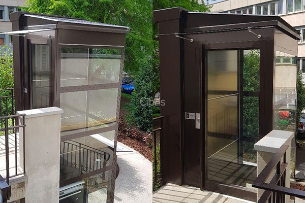 global projects Cibes Home Lift ลิฟท์บ้าน full black outdoor