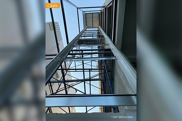 ลิฟต์บ้าน Home Lift outdoor 1100x1500 mm. สีRAL9006 Mr.Chamnan 05