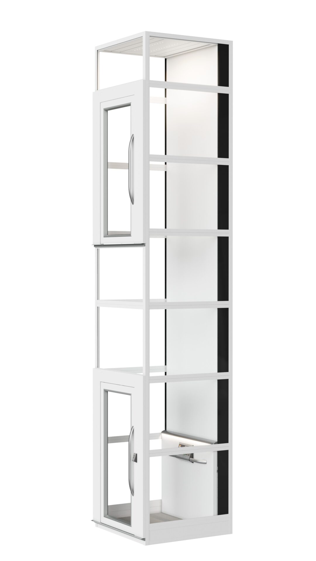 Cibes Home lift 2023 Lifestyle 030 0101 ONE Basic Std GreyIron 3200D8 OrganicSignalWhite with glass