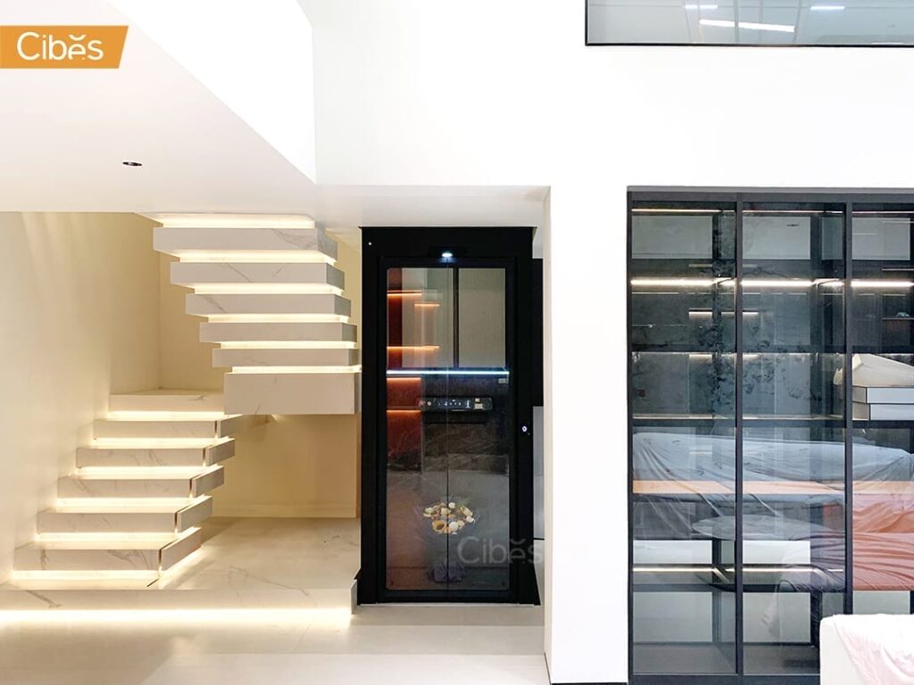 Cibes V80 Aurora ลิฟท์บ้าน 4 ชั้น สี Gothic Graphite Black (ขนาด 735×950)