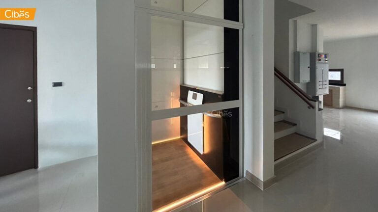 Cibes AIR ลิฟท์บ้าน 3 ชั้น Standard สีRAL 9016 (White) (ขนาด 1100×1467 mm)