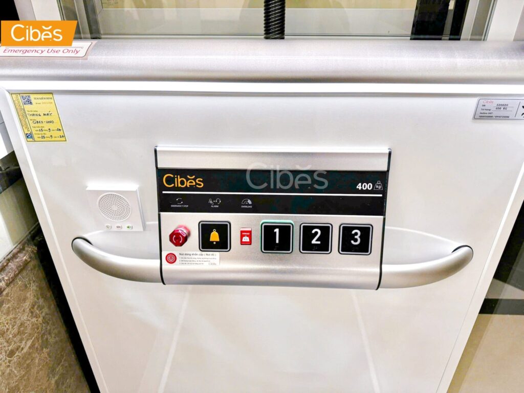 Cibes Uno Standard ลิฟท์บ้าน 3 ชั้น สี RAL9016 (White) (ขนาด 850×1135)