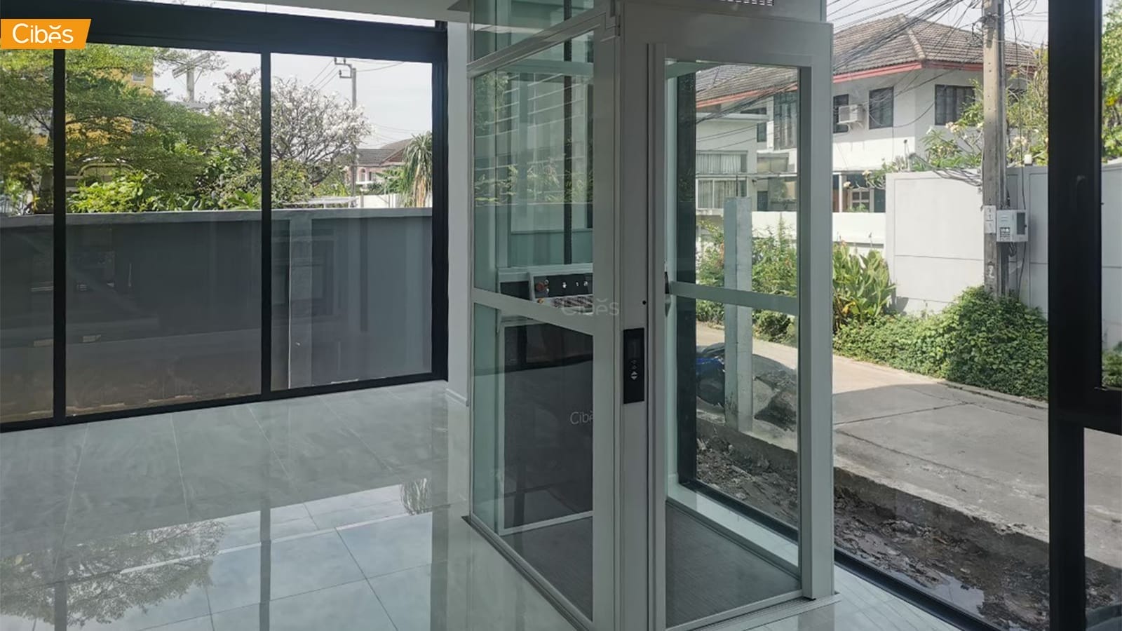Cibes Voyager Galaxy Air ลิฟท์บ้าน 4 ชั้น สี RAL9016 (ขนาด 930×1100 mm)