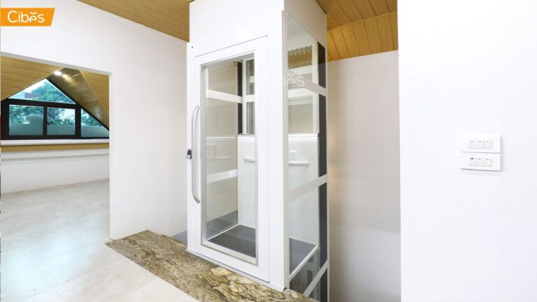 Cibes Uno Standard ลิฟท์บ้าน 3 ชั้น สี RAL9016 (White) (ขนาด 835×1150 mm)