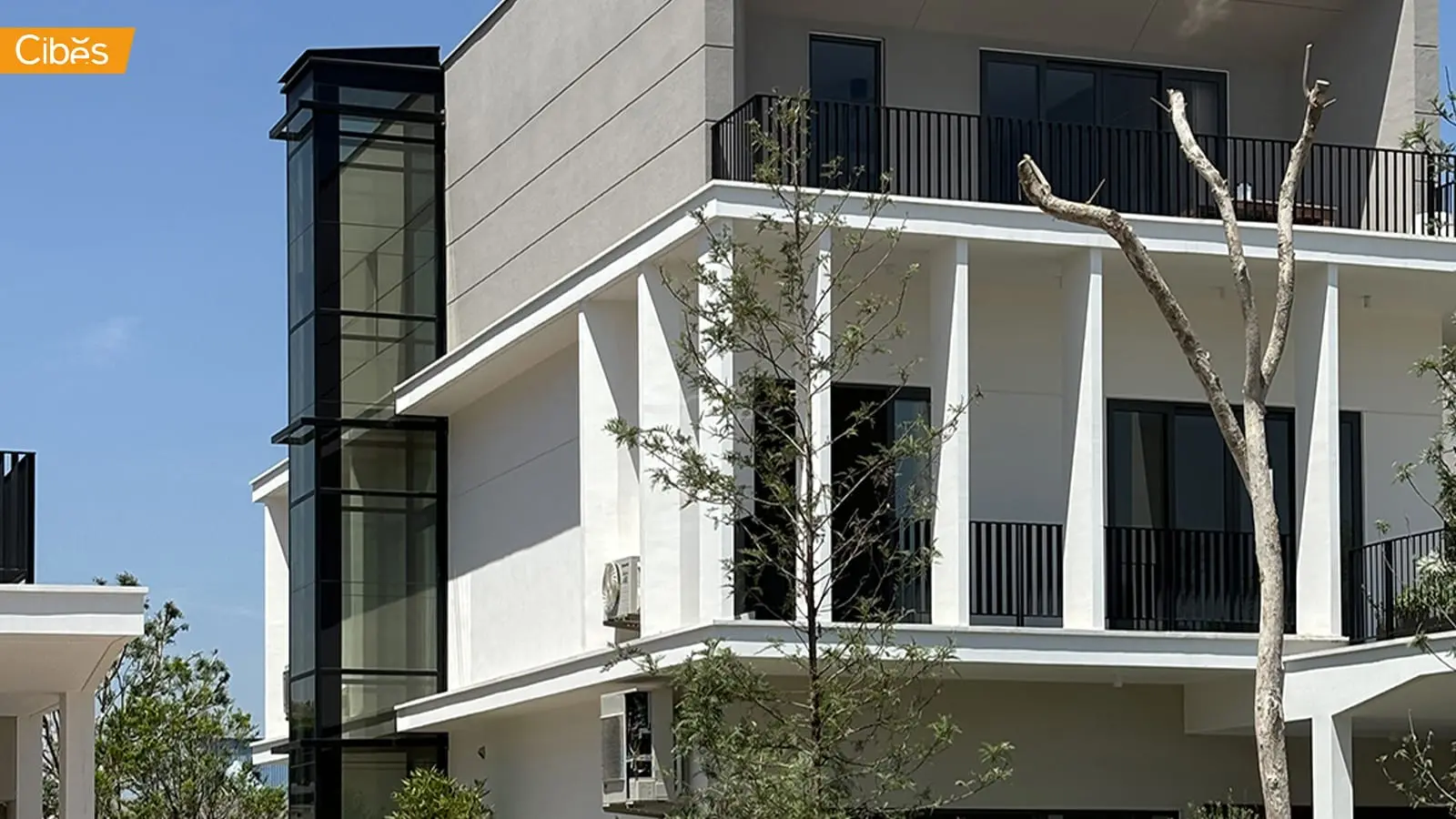 Outside the building